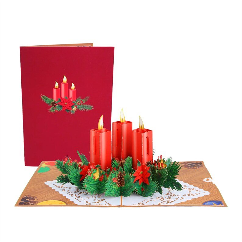 Christmas Candle Flip Pop Up Card