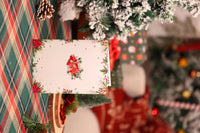 Poinsettia Heart Greeting Card