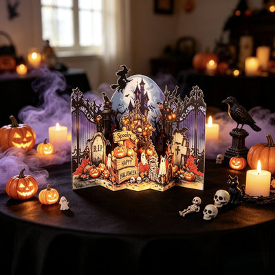 Halloween Haunted House Ornament Greeting Card
