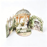 White Rose Wedding Double Door Card