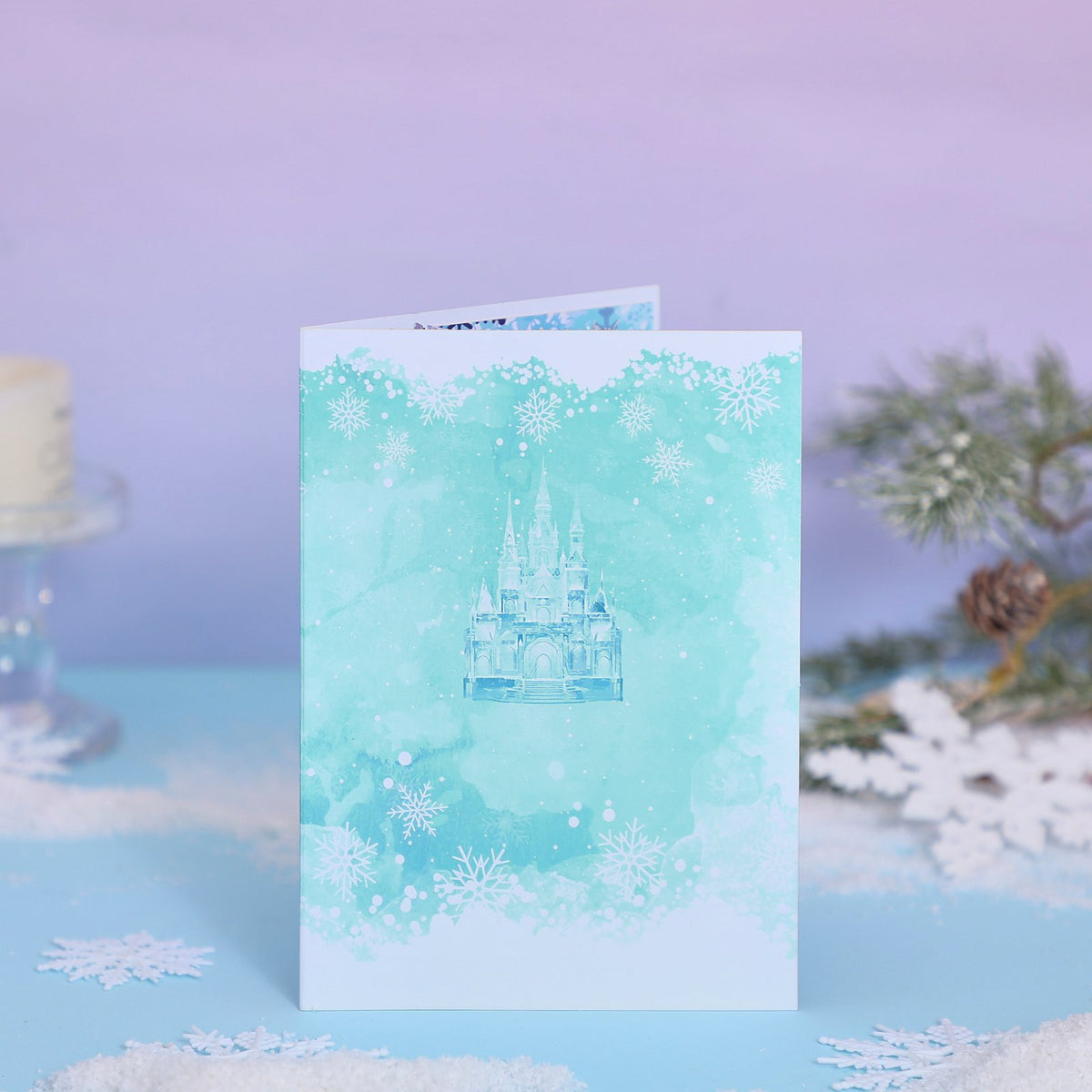 Icy Blue Castle 3D Pop Up Card