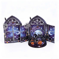 Halloween Black Cat Double Door Card