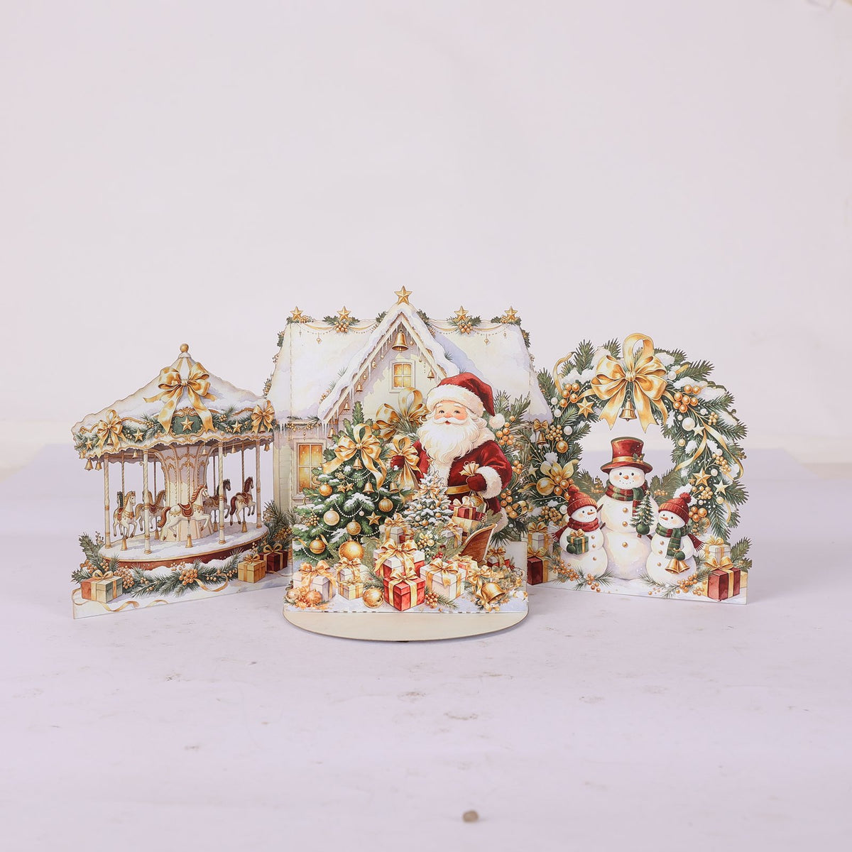 Gold Christmas Double Door Pop Up Card