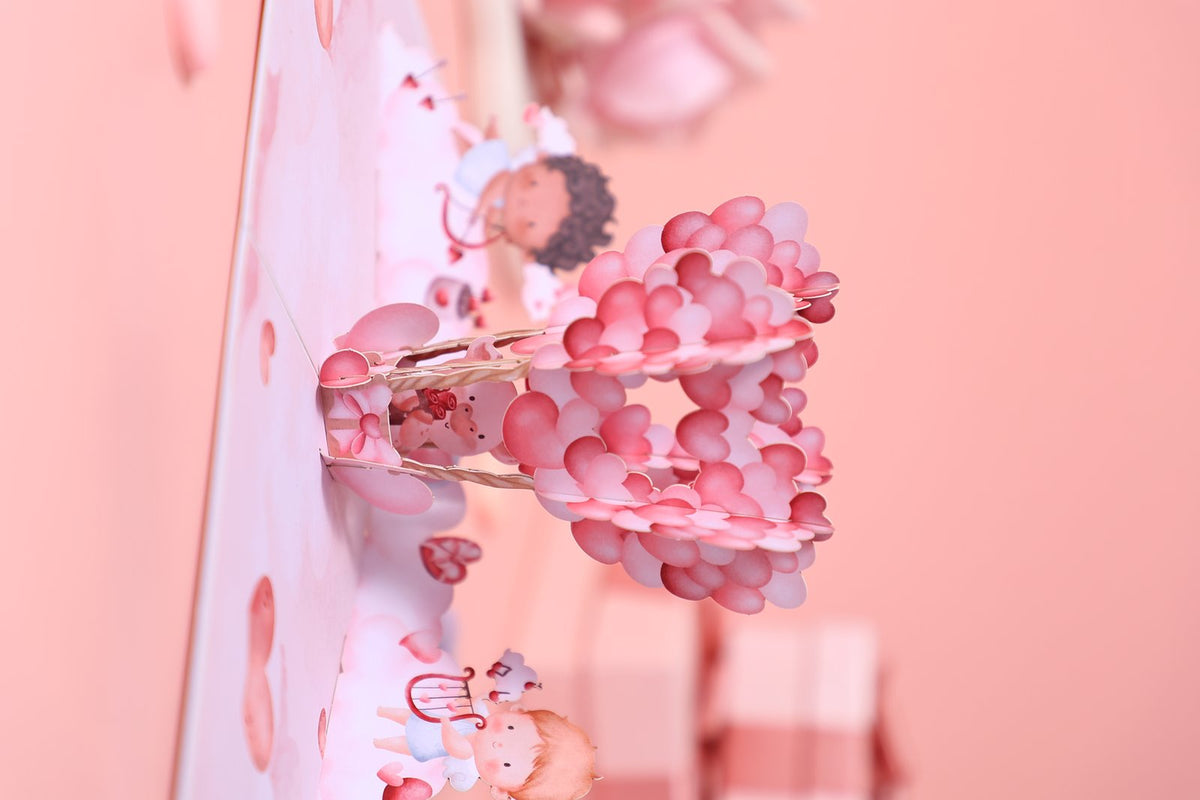 Valentine's Day Pig Hot Air Balloon 3D Pop Up Card