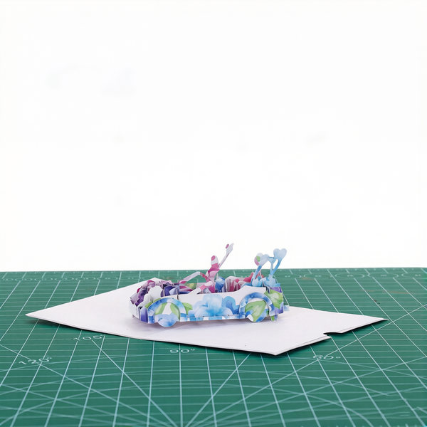 3D Pop Up Floral Car Greeting Card