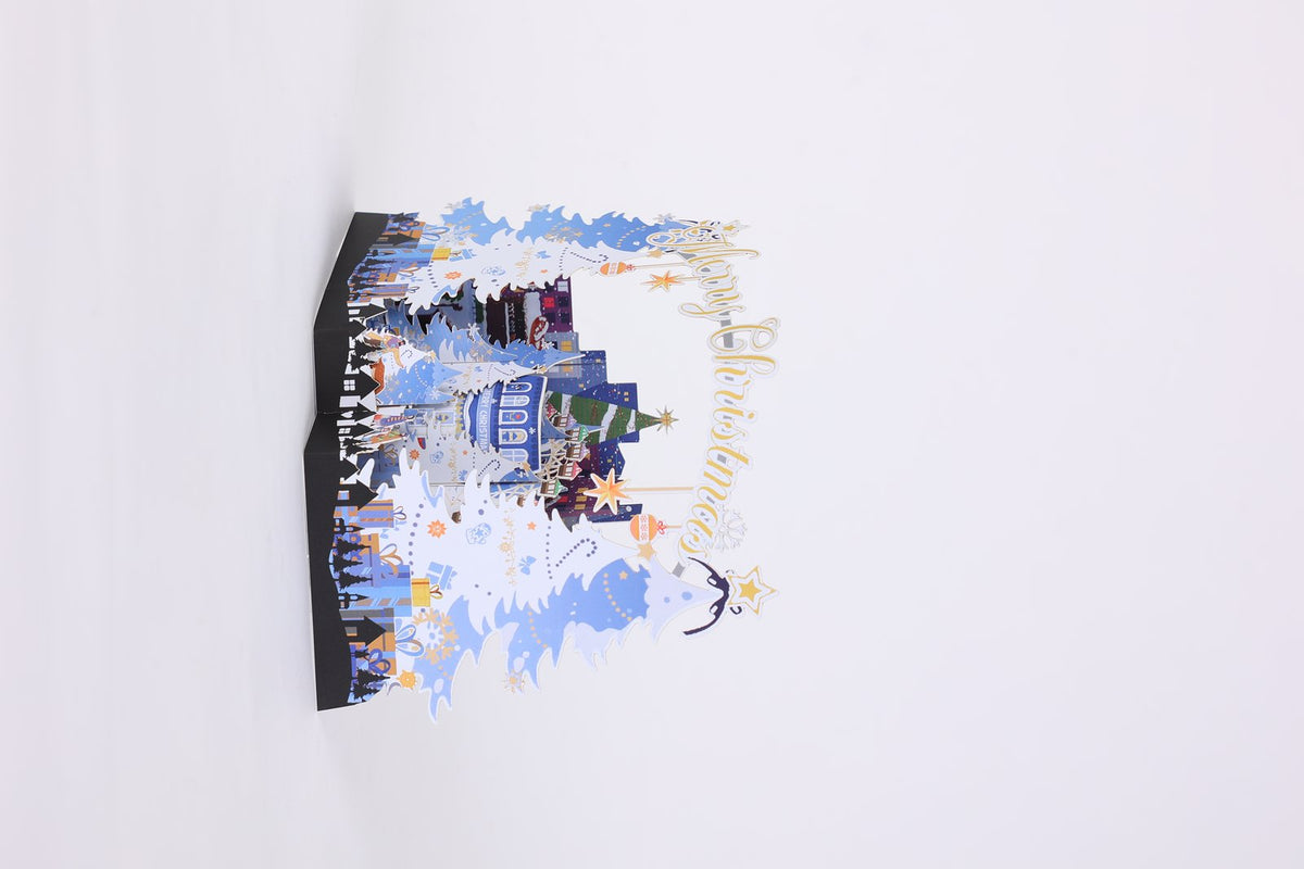 Christmas Castle Snowy Scene 3D Pop Up Card