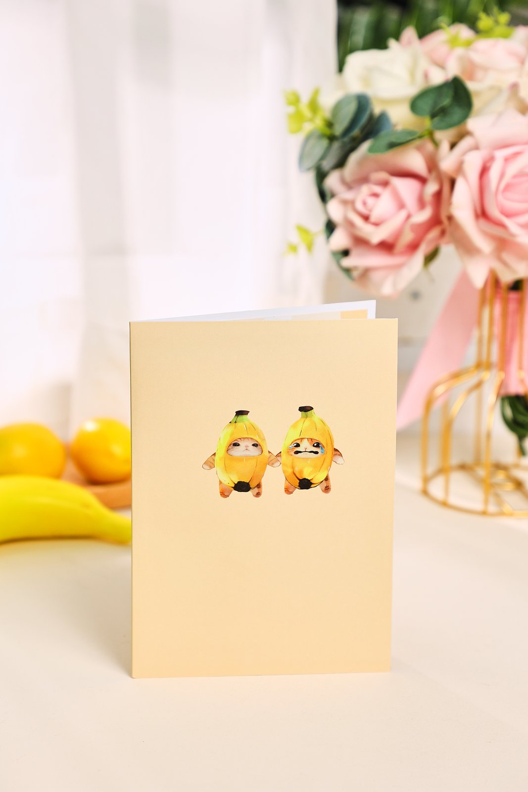 Banana Cat Greeting Card