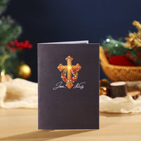 Gold Cross Flip Pop Up Card