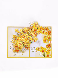 Yellow Orchid Floral Branch 3D Pop Up Card