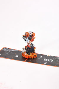 Halloween Balloon Kitten 3D Pop Up Card