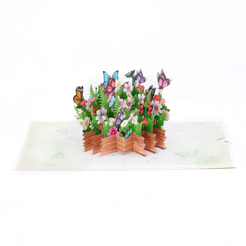 Mother's Day Butterfly Flower Basket Pop Up Card