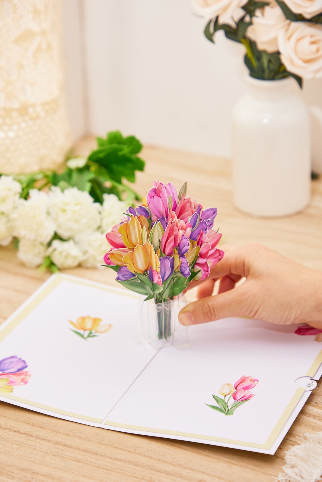 Tulip Flower Vase Pop Up Card