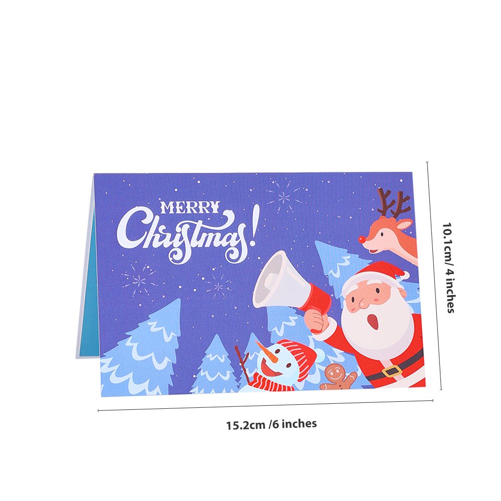 Santa Claus Trumpet Flip Pop Up Card Dark Blue