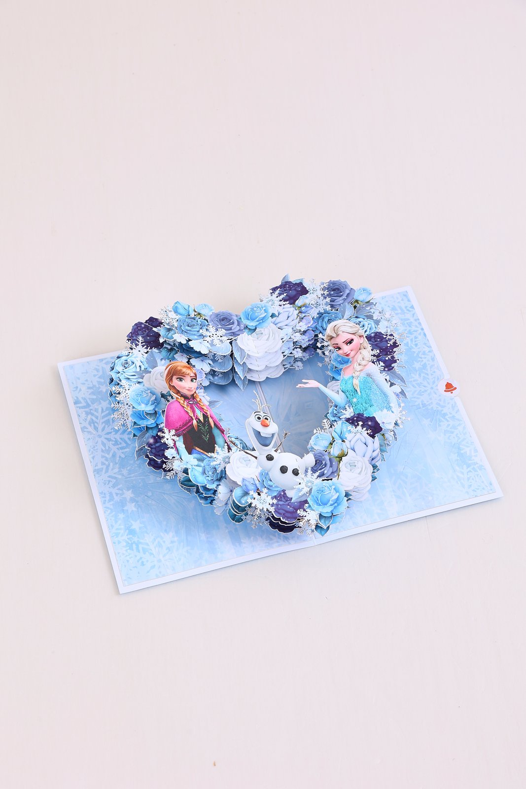 Frozen Heart Ice Flower Wreath Pop Up Card