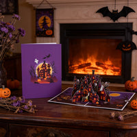 Halloween Haunted House Greeting Card
