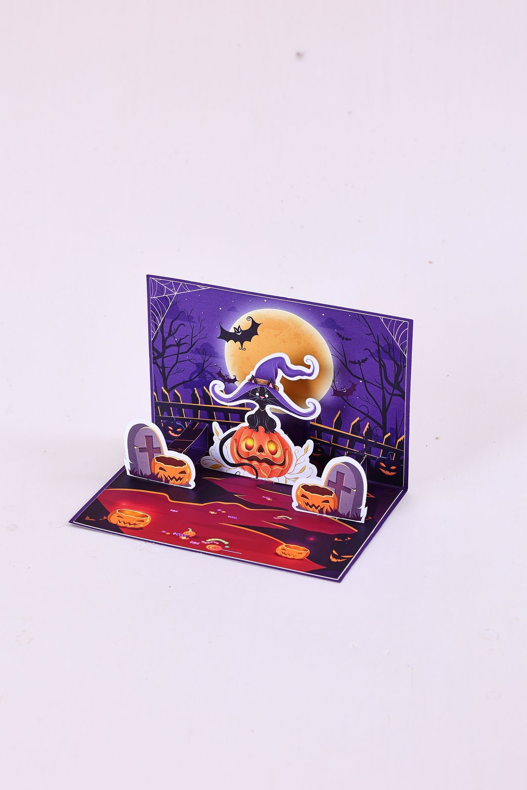 90° Cat Halloween Pop Up Card