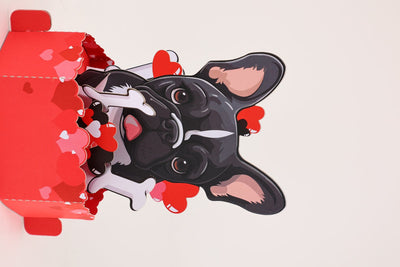 Valentine's Day French Bulldog Pop Up Card