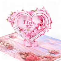Heart Flower White Greeting Card