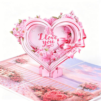 Heart Flower White Greeting Card
