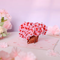 Pink Heart Tree Greeting Card
