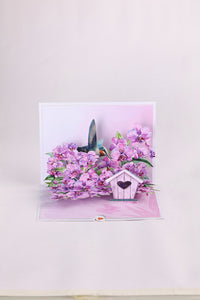 Orchid Hummingbird Greeting Card