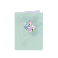 Butterfly Fresh Flowers Crescent Moon 3D Pop Up Card