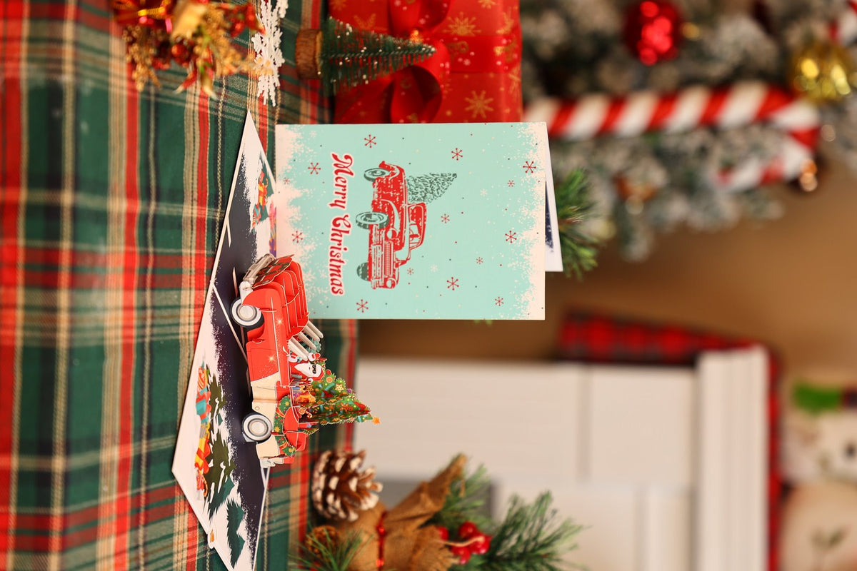 Christmas Vintage Sports Car Greeting Card