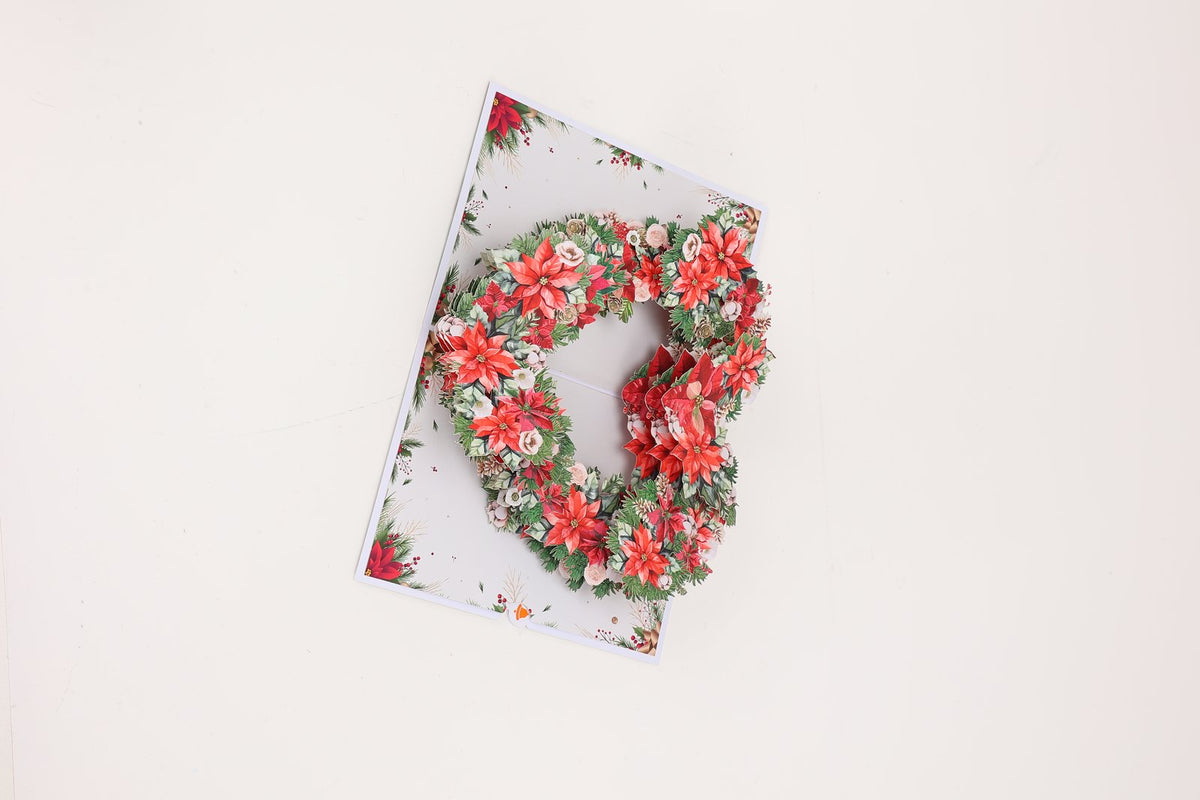 Poinsettia Heart Greeting Card