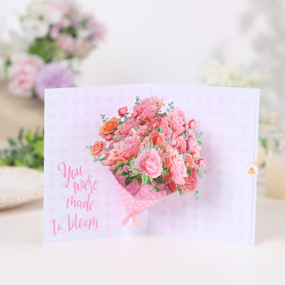 Pink Flower Bouquet Greeting Card