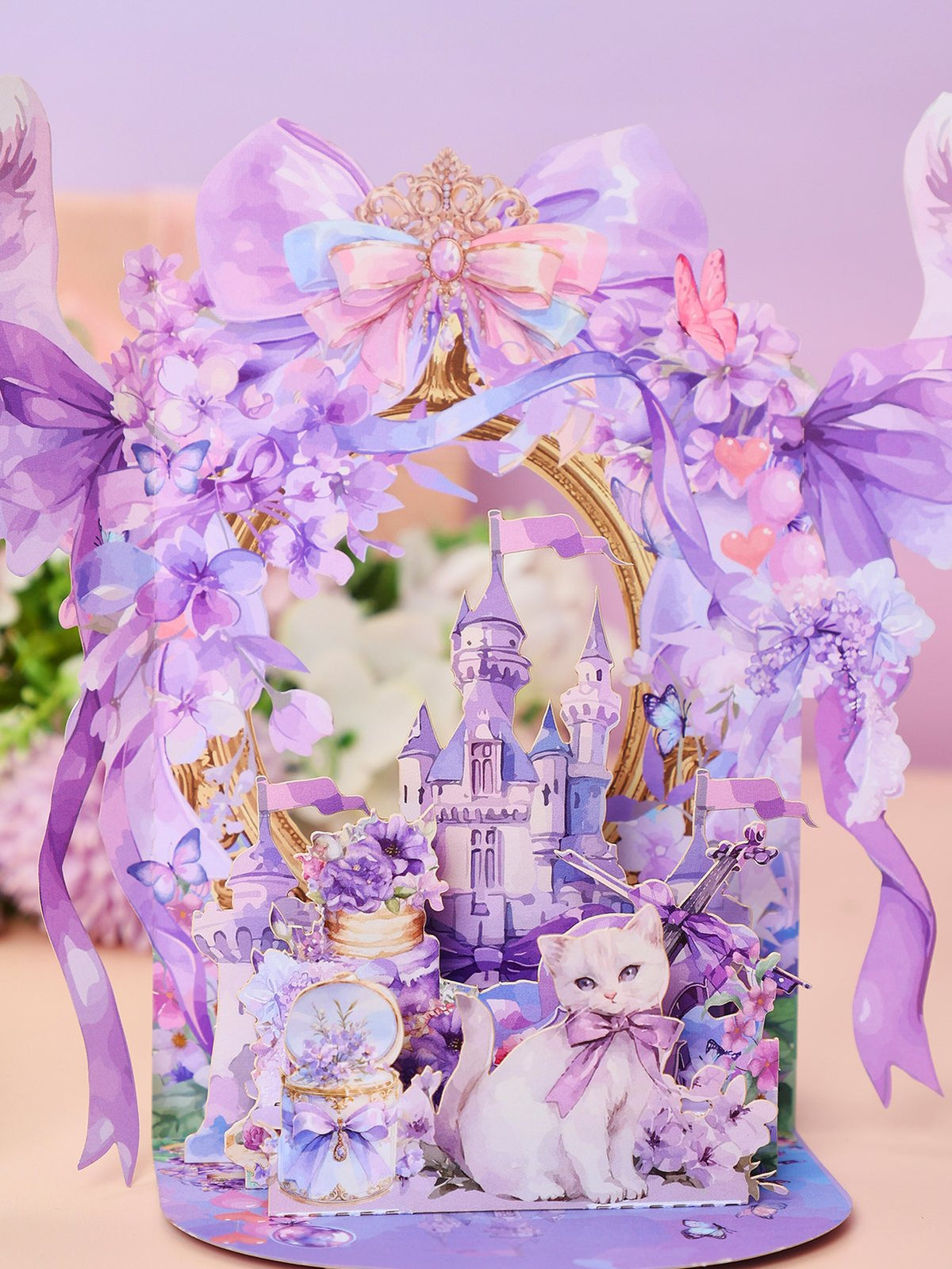 Purple Angel Wings 3D Pop Up Card