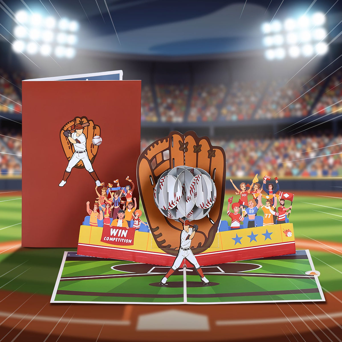 Baseball Match 3D Pop Up Card