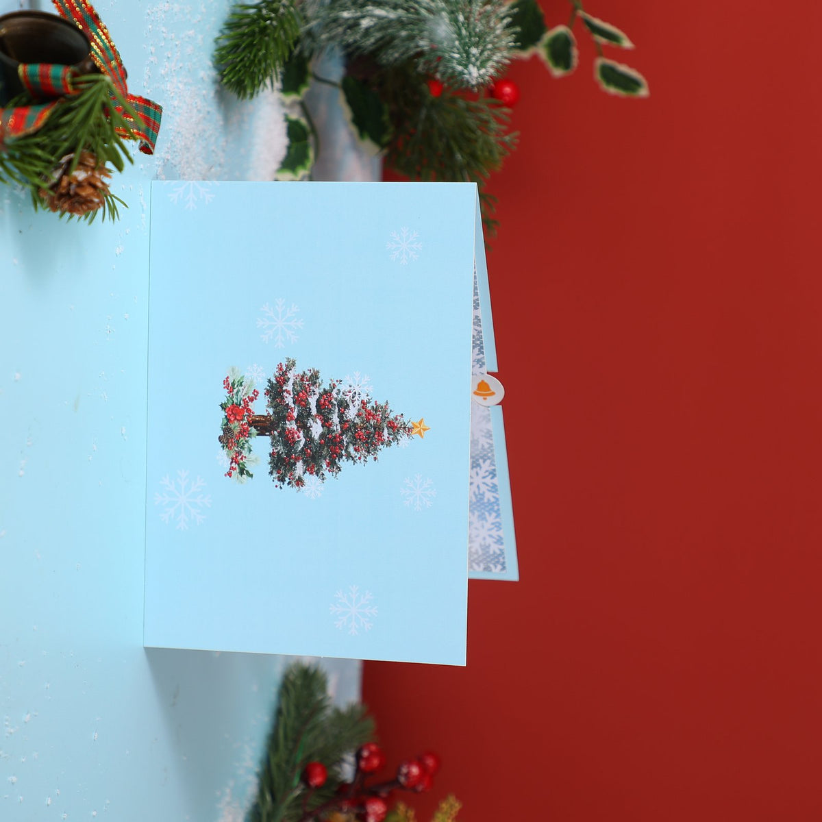 Blue Snowy Pine 3D Pop Up Card