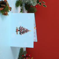 Blue Snowy Pine 3D Pop Up Card