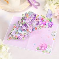 Purple Flower Bouquet Flip Pop Up Card