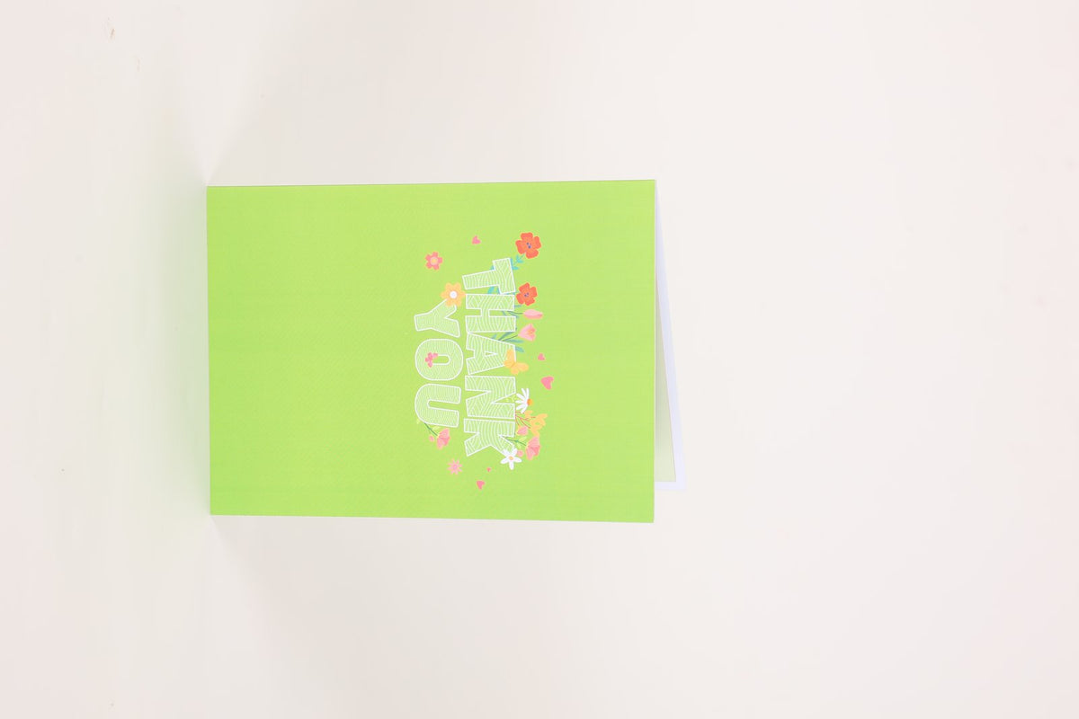 Green Thank You Flip Pop Up Card