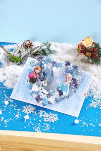 Frozen Heart Ice Flower Wreath Pop Up Card