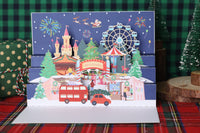 Christmas Theme Park 90° Greeting Card