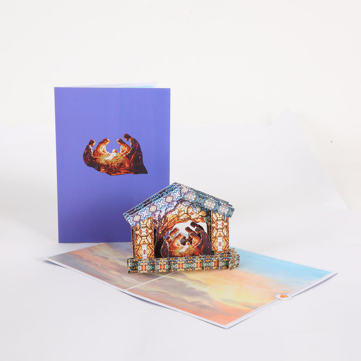 Nativity Stained Glass 3D Pop Up Card