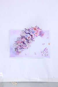 Purple Wedding Flower Bouquet Pop Up Card