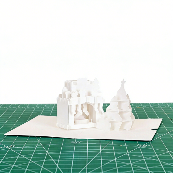 3D Pop Up Christmas Fireplace Greeting Card
