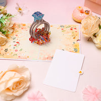Blue Diamond Ring Proposal 3D Pop Up Card