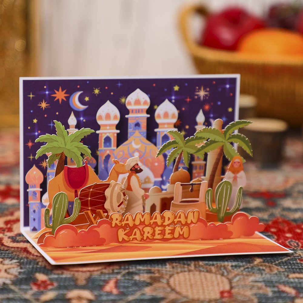 Blue Ramadan 90° 3D Pop Up Card