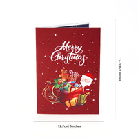 Factory Bulk Price 3D Pop-Up Card Santa Sleigh Greeting Card Festive Christmas Corporate Gift Card
