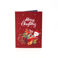 Factory Bulk Price 3D Pop-Up Card Santa Sleigh Greeting Card Festive Christmas Corporate Gift Card