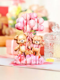 Couple Bear Balloon Greeting Card