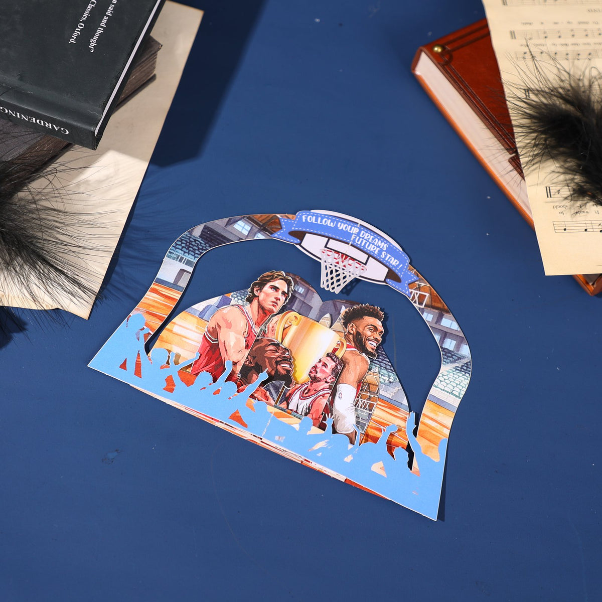 Basketball Superstar Theme Ornament Greeting Card