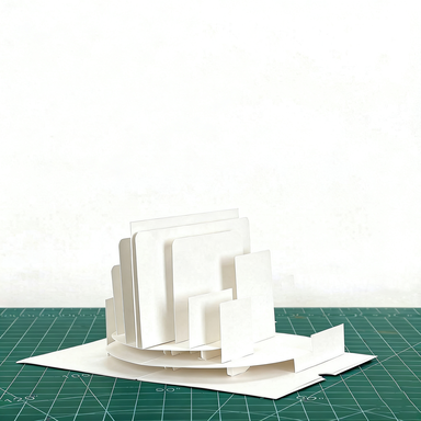 3D Pop Up Tiered Building Greeting Card