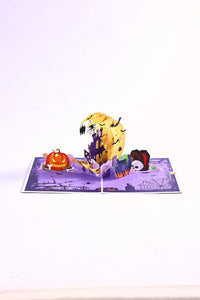 Halloween Crescent Moon Castle 3D Pop Up Card