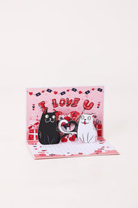 90° Valentine's Day Cat Greeting Card