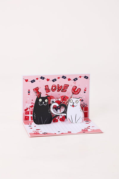 90° Valentine's Day Cat Greeting Card